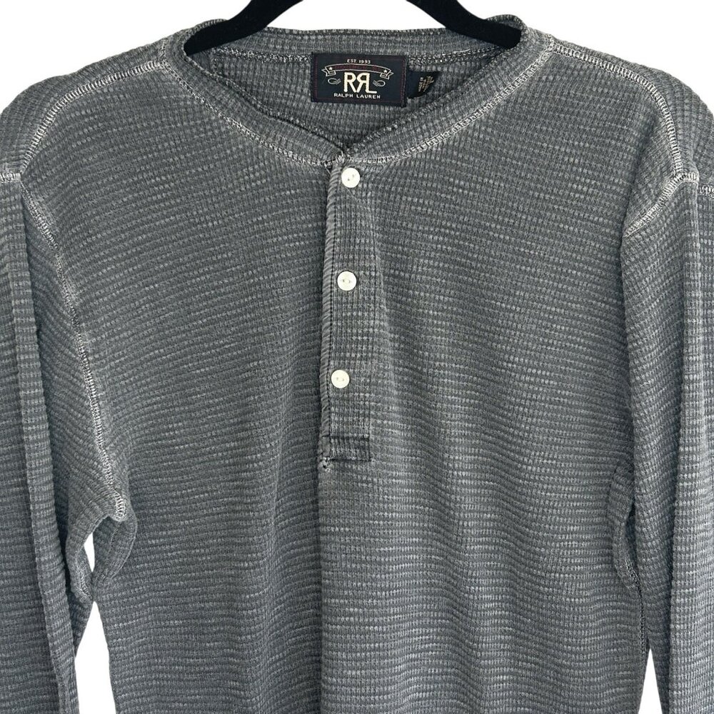 Double RL RRL Ralph Lauren Henley Medium Thermal Waffle Knit Heritage Western M - Picture 3 of 5